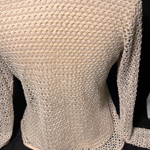 Miss Popular Sz Large‎ Cream Netting Mesh Long Sleeve Pink Heart (D) - Picture 6 of 8